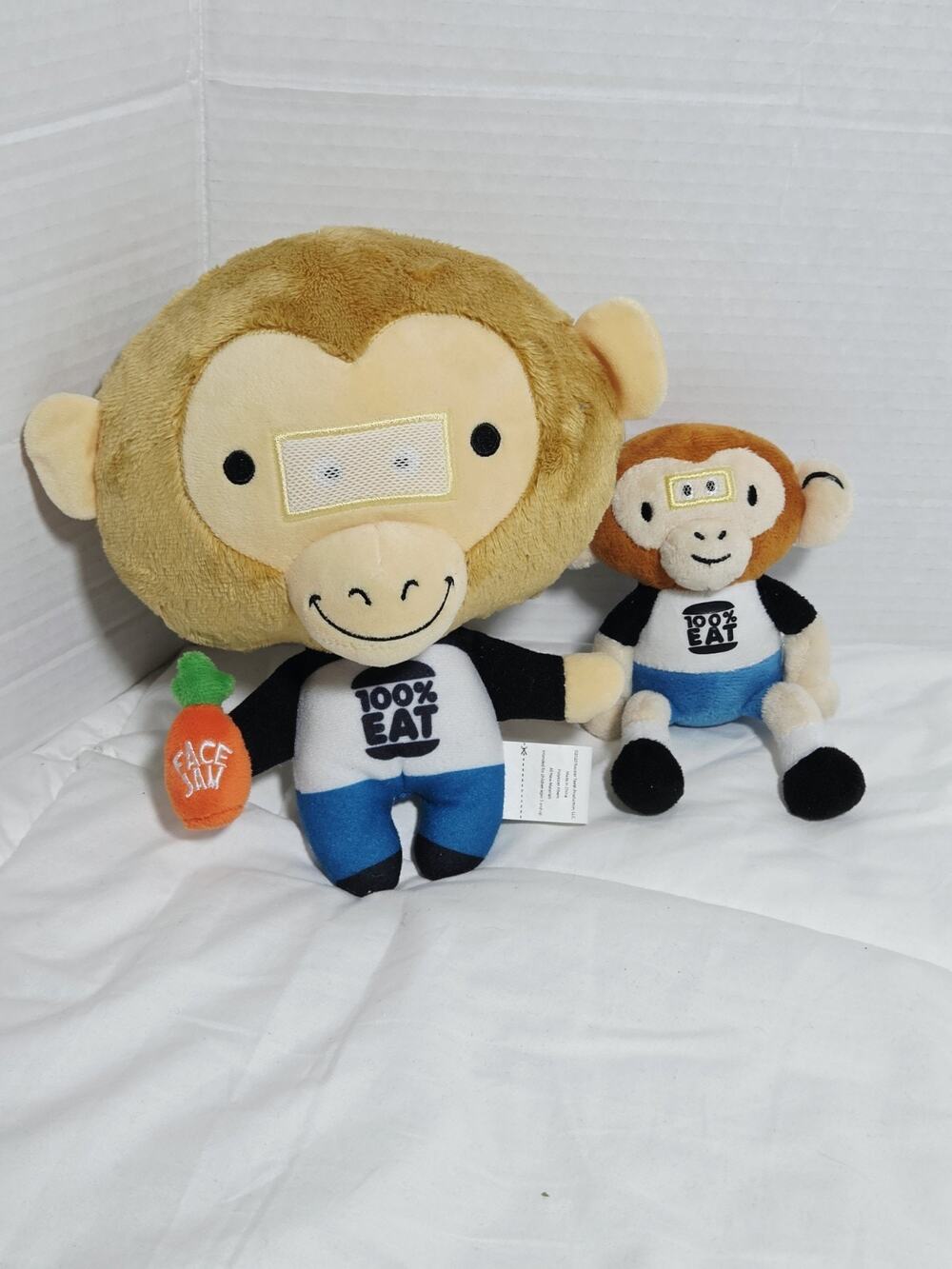 FACE JAM 100% EAT Sauce Monkey Lot of 2 Plush Rooster Teeth Retired Htf